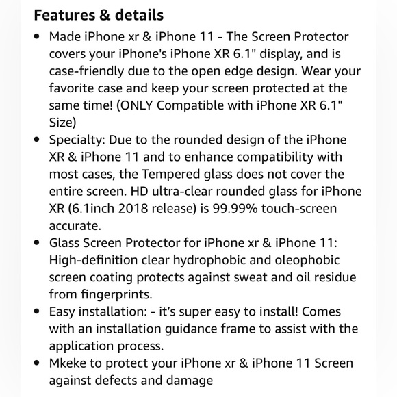 Screen Protector, Tempered Glass Film Apple iPhone 11 or iPhone XR, 3-Pack Clear - Picture 7 of 12